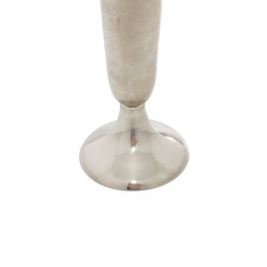 14" Silver Aluminum Traditional Vase
